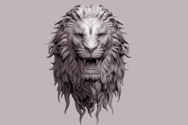 Angry lion 3d print 3D print model 3D 打印模型 .c4d .max .obj .3ds .fbx .stl .blend 
