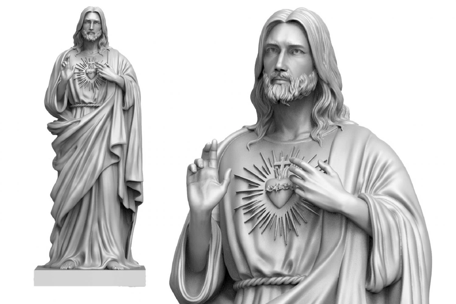 Jesus sacred heart 3d print model 3D print model 3D Print Model .c4d .max .obj .3ds .fbx .stl .blend 