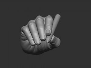 Writing hand posture 3D print model Model Cetak 3D