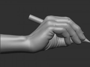 Writing hand posture 3D print model Model Cetak 3D