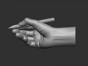 Writing hand posture 3D print model Model Cetak 3D
