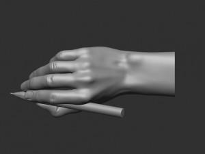 Writing hand posture 3D print model Model Cetak 3D