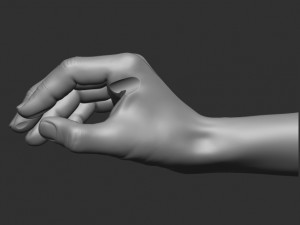 Writing hand posture 3D print model Model Cetak 3D