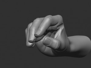 Writing hand posture 3D print model Model Cetak 3D