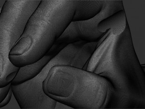 Writing hand posture 3D print model Model Cetak 3D