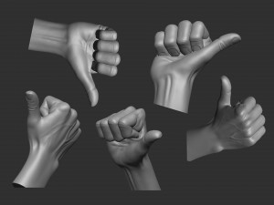 Male thumbs up hand posture 3D Print Model