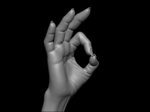 Female palm ok position Model Cetak 3D