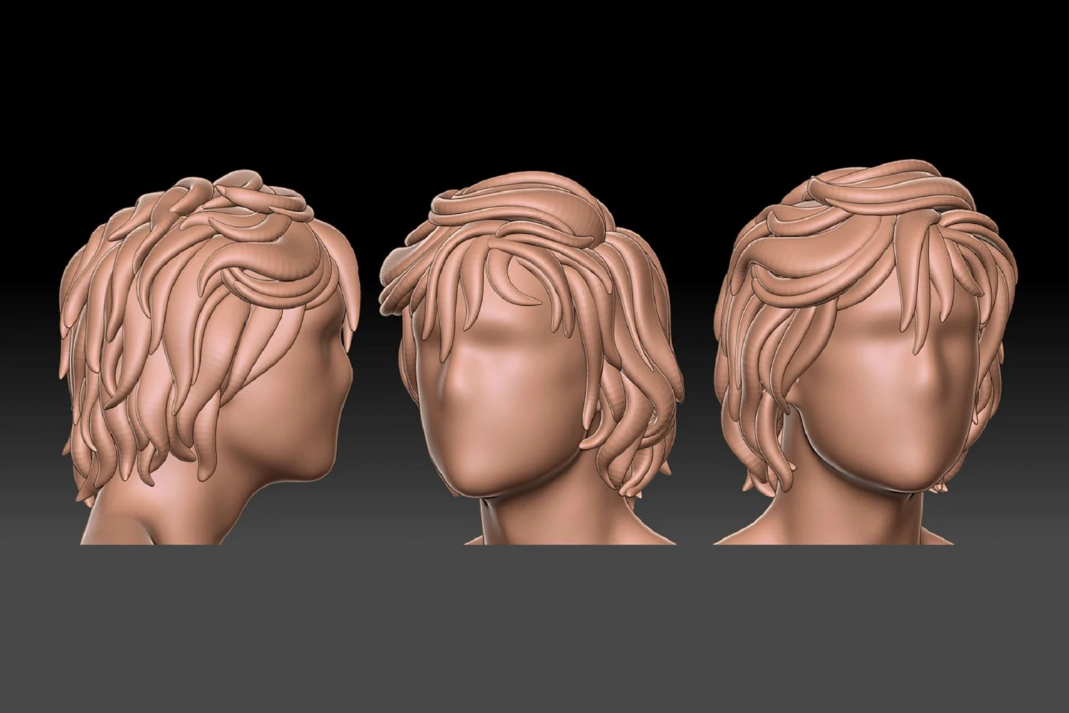 Hair 13 3D Print Model .c4d .max .obj .3ds .fbx .stl .blend