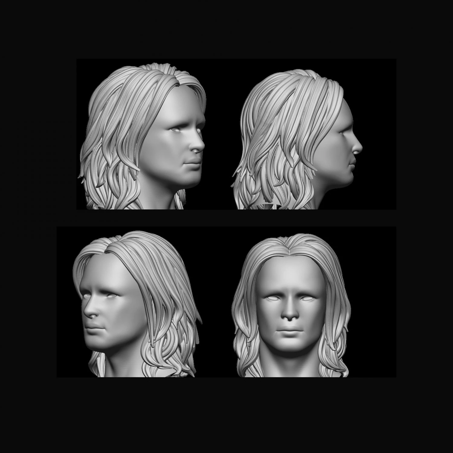 Hair 17 3D Print Model .c4d .max .obj .3ds .fbx .stl .blend 