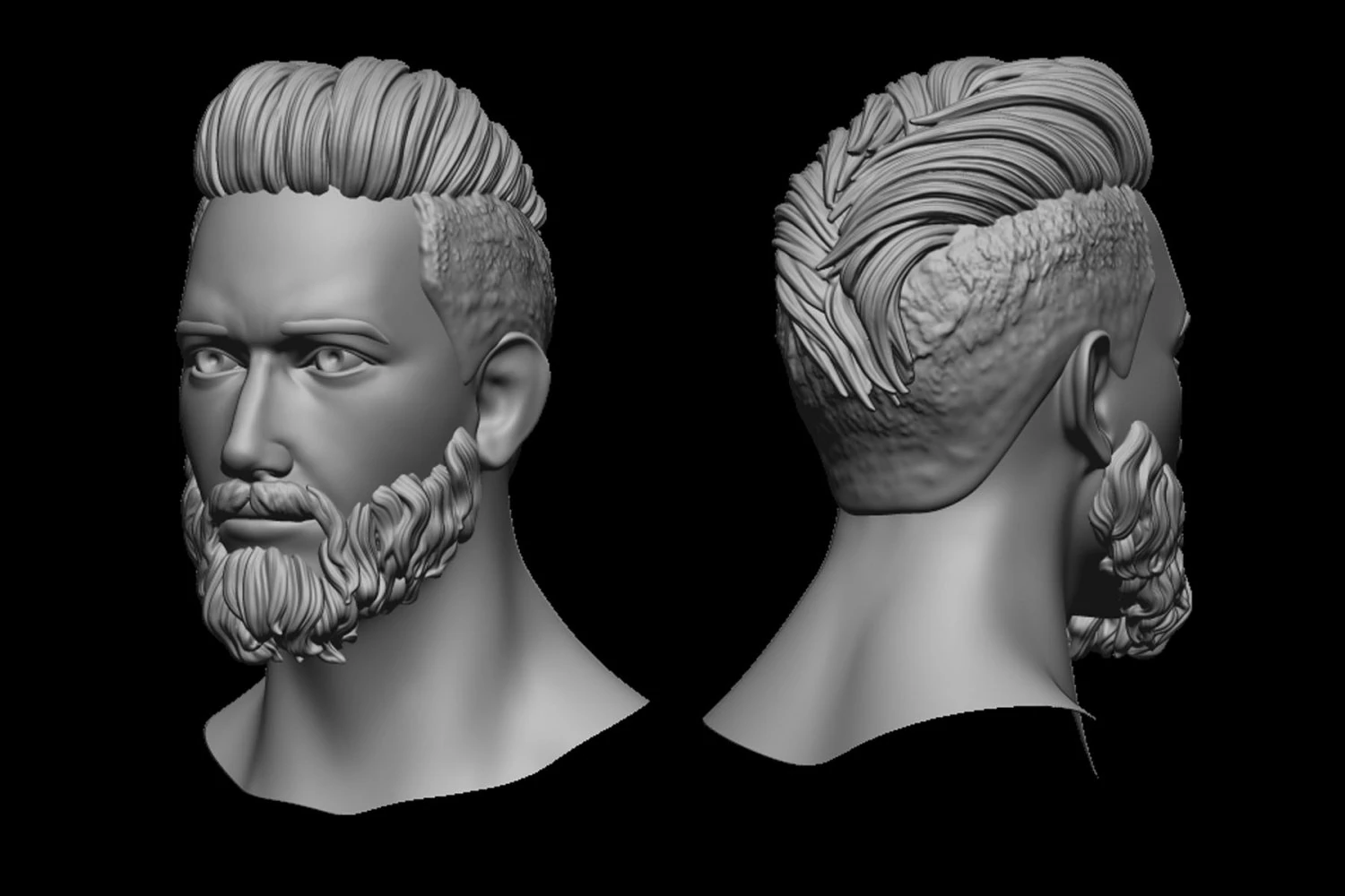 Hair 19 3D Print Model .c4d .max .obj .3ds .fbx .stl .blend 