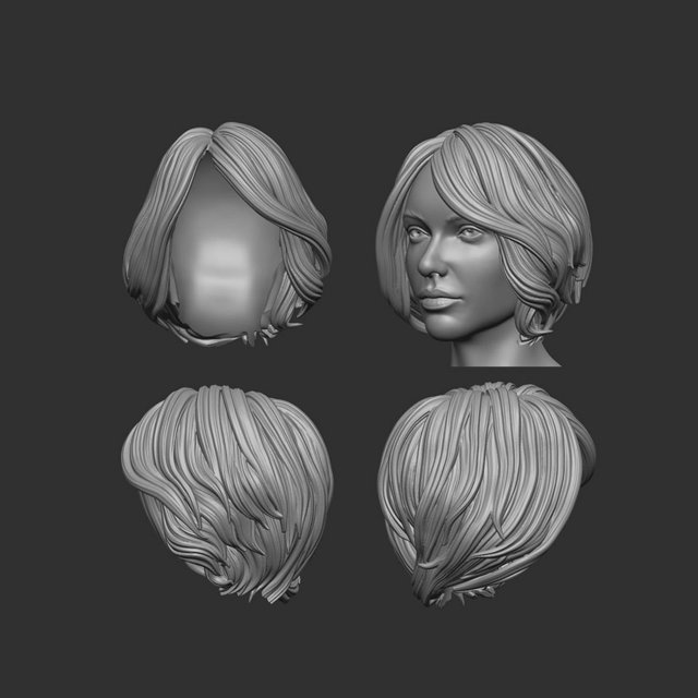 Hair 23 3D Print Models in Woman 3DExport