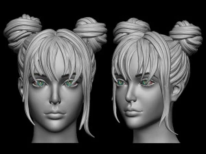 髪25 3Dプリントモデル