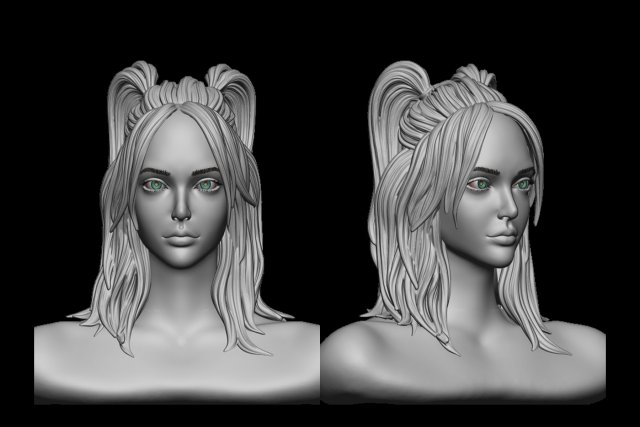 Hair 30 3D 프린트 모델 .c4d .max .obj .3ds .fbx .stl .blend 