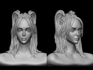 髪 30 3Dプリントモデル