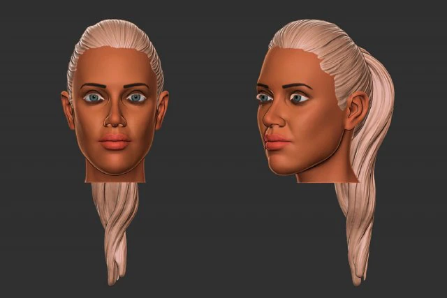 头发 38 3D 打印模型 .c4d .max .obj .3ds .fbx .stl .blend 