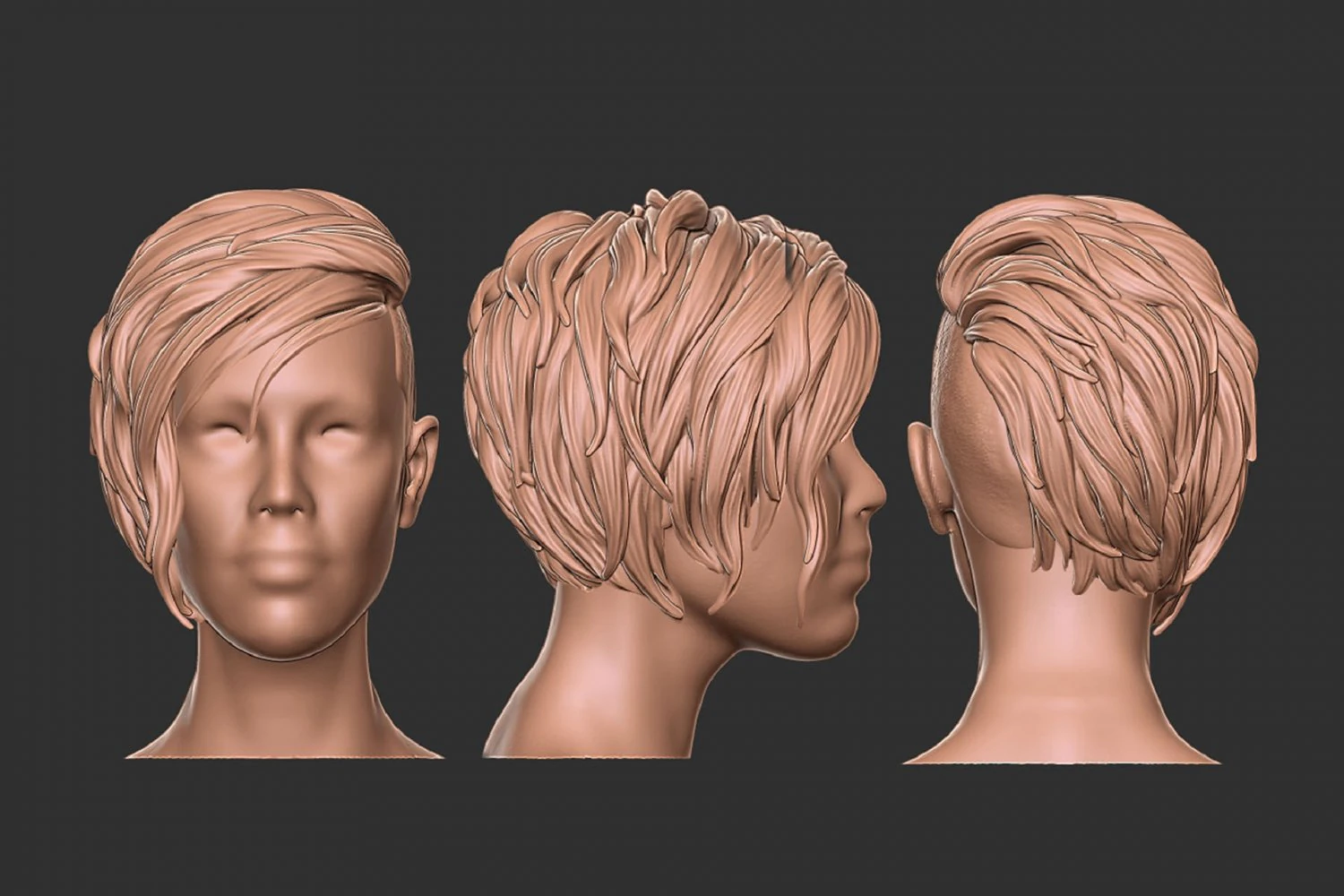 Hair 40 3D Print Model .c4d .max .obj .3ds .fbx .stl .blend