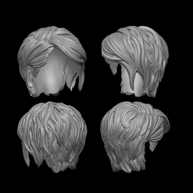Hair 42 3D-printmodel .c4d .max .obj .3ds .fbx .stl .blend 
