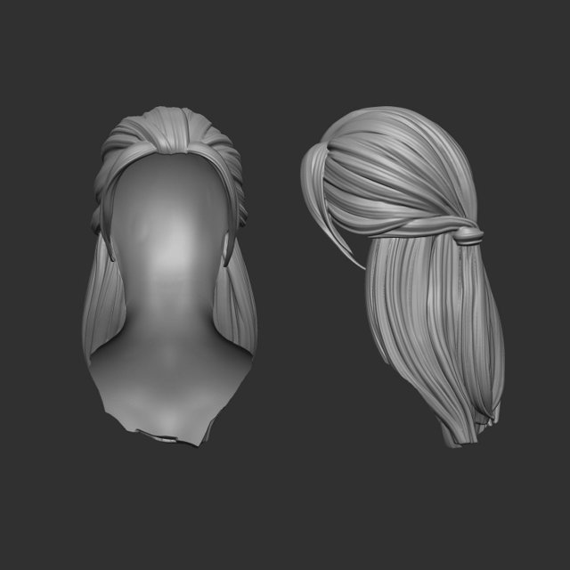 Hair 43 Modelo de Impressão 3D .c4d .max .obj .3ds .fbx .stl .blend 