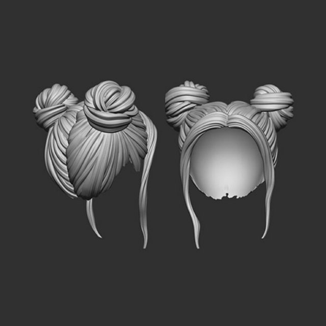 Hair 44 3D Принт Модель .c4d .max .obj .3ds .fbx .stl .blend