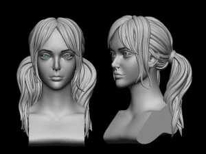 髪 45 3Dプリントモデル