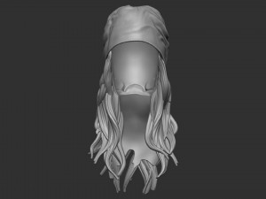 Cap with ladies hair 3D print model 3D 打印模型