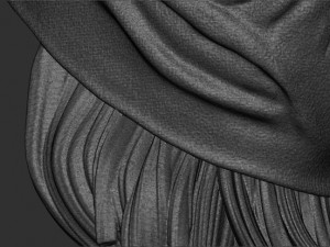 Cap with ladies hair 3D print model 3D 打印模型