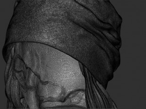 Cap with ladies hair 3D print model 3D 打印模型