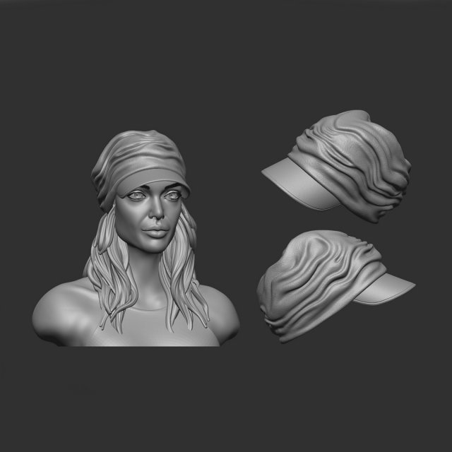 Stylish cap 3D Baskı Modeli .c4d .max .obj .3ds .fbx .stl .blend 