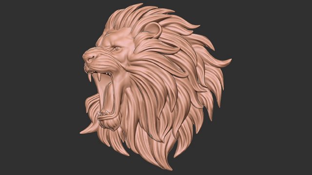 3D Roar lion 3D Принт Модель .c4d .max .obj .3ds .fbx .stl .blend 