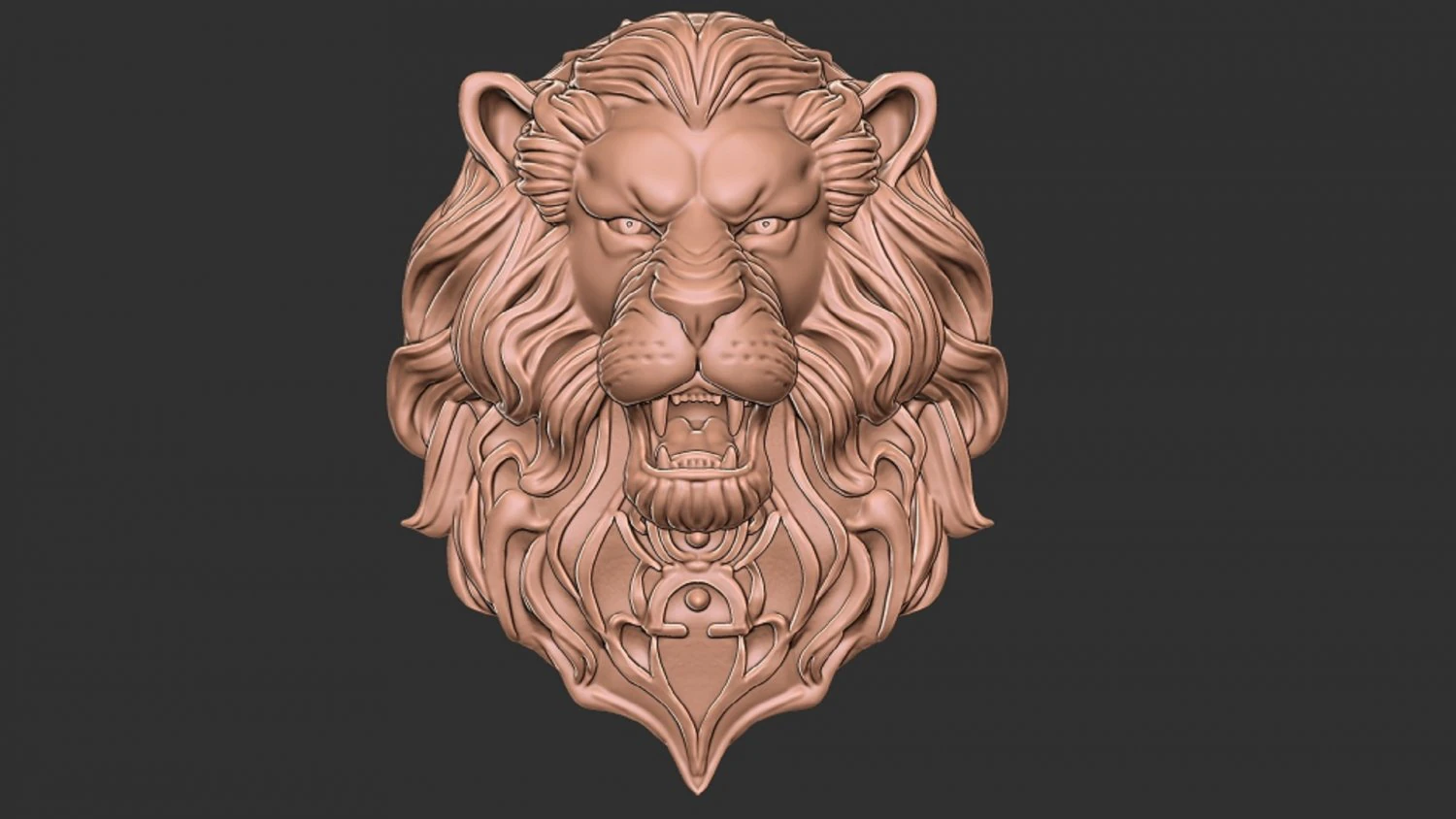 Lion head 2 model 3D Print Model .c4d .max .obj .3ds .fbx .stl .blend 