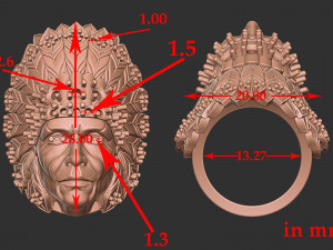 3D Native indian ring 3Dプリントモデル