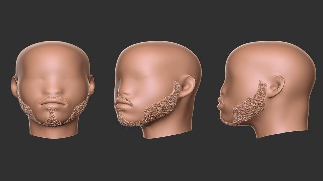 Beard 3 3D Print Model .c4d .max .obj .3ds .fbx .stl .blend 