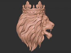 angry lion crown pendant 3D Print Model