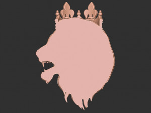 angry lion crown pendant 3Dプリントモデル