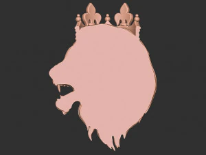 angry lion crown pendant 3D Print Model