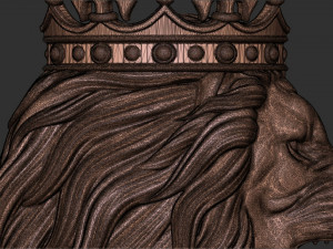 angry lion crown pendant 3Dプリントモデル