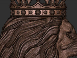 angry lion crown pendant 3D Print Model