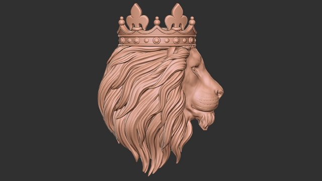 3D lion head crown pendant 3D 프린트 모델 .c4d .max .obj .3ds .fbx .stl .blend 