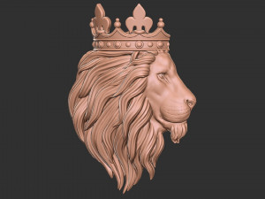 3D lion head crown pendant 3D 프린트 모델