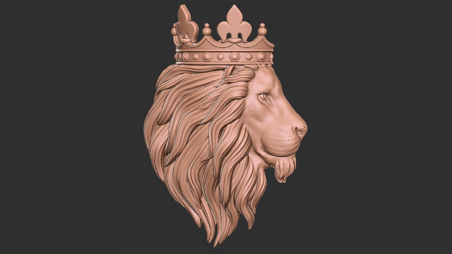 Lion head clearance with crown pendant