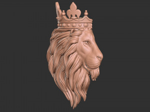 3D lion head crown pendant 3D 프린트 모델
