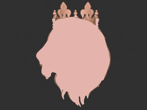 3D lion head crown pendant 3D 프린트 모델
