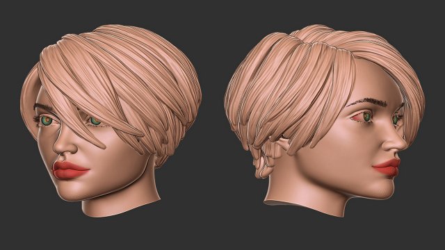 Hair 55 3D Print Model .c4d .max .obj .3ds .fbx .stl .blend 
