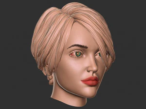 髪55 3Dプリントモデル