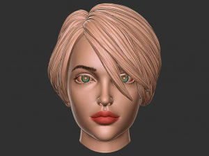 髪55 3Dプリントモデル