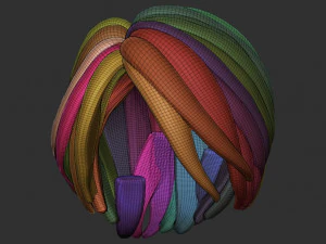 髪56 3Dプリントモデル