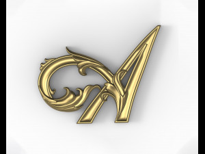 Letter A Floral 3D Print Model