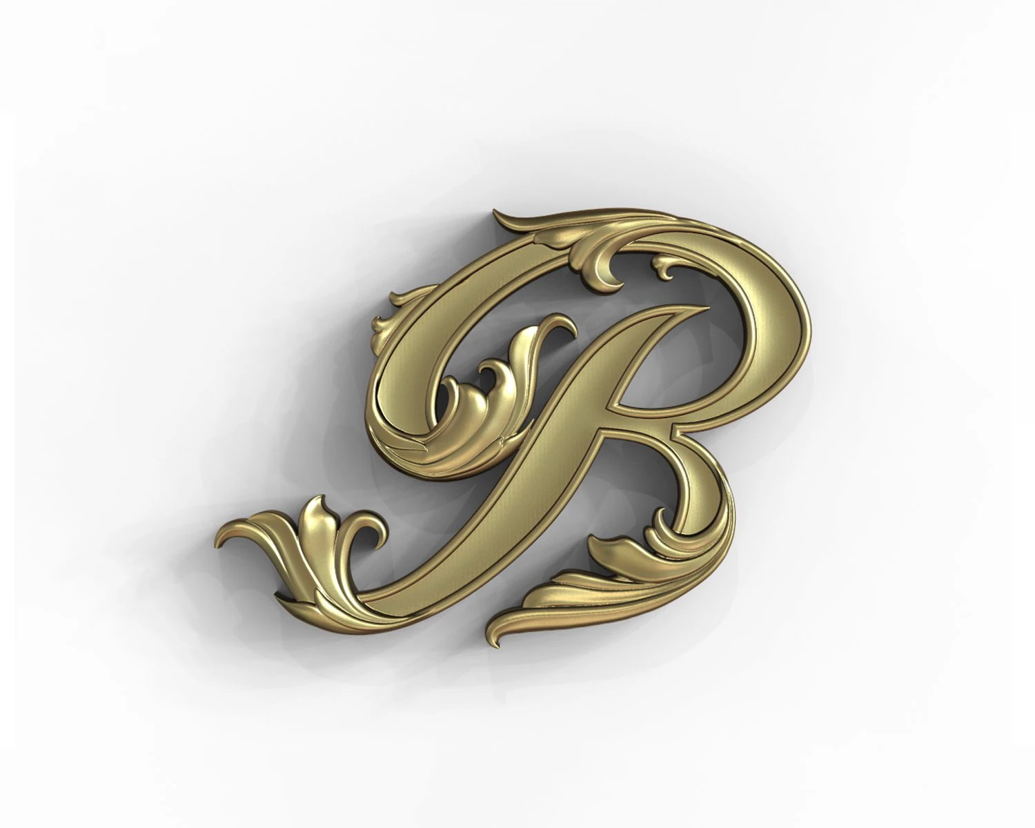 Letter B Floral 3D Print Model .c4d .max .obj .3ds .fbx .stl .blend 