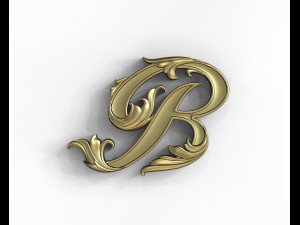 Letter B Floral 3D Print Model