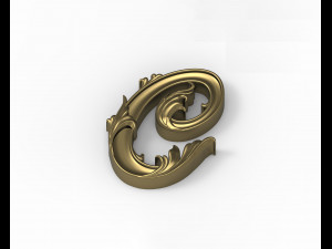 Letter C Floral 3D Print Model